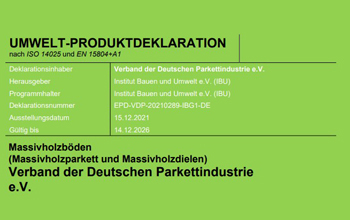EPD Massivholzbden und Massivholzparkett